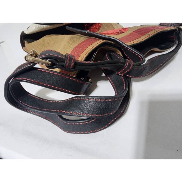 Authentic Burberry Ashby House Check Canvas with Sequins Mini Bag - Picture 9 of 15